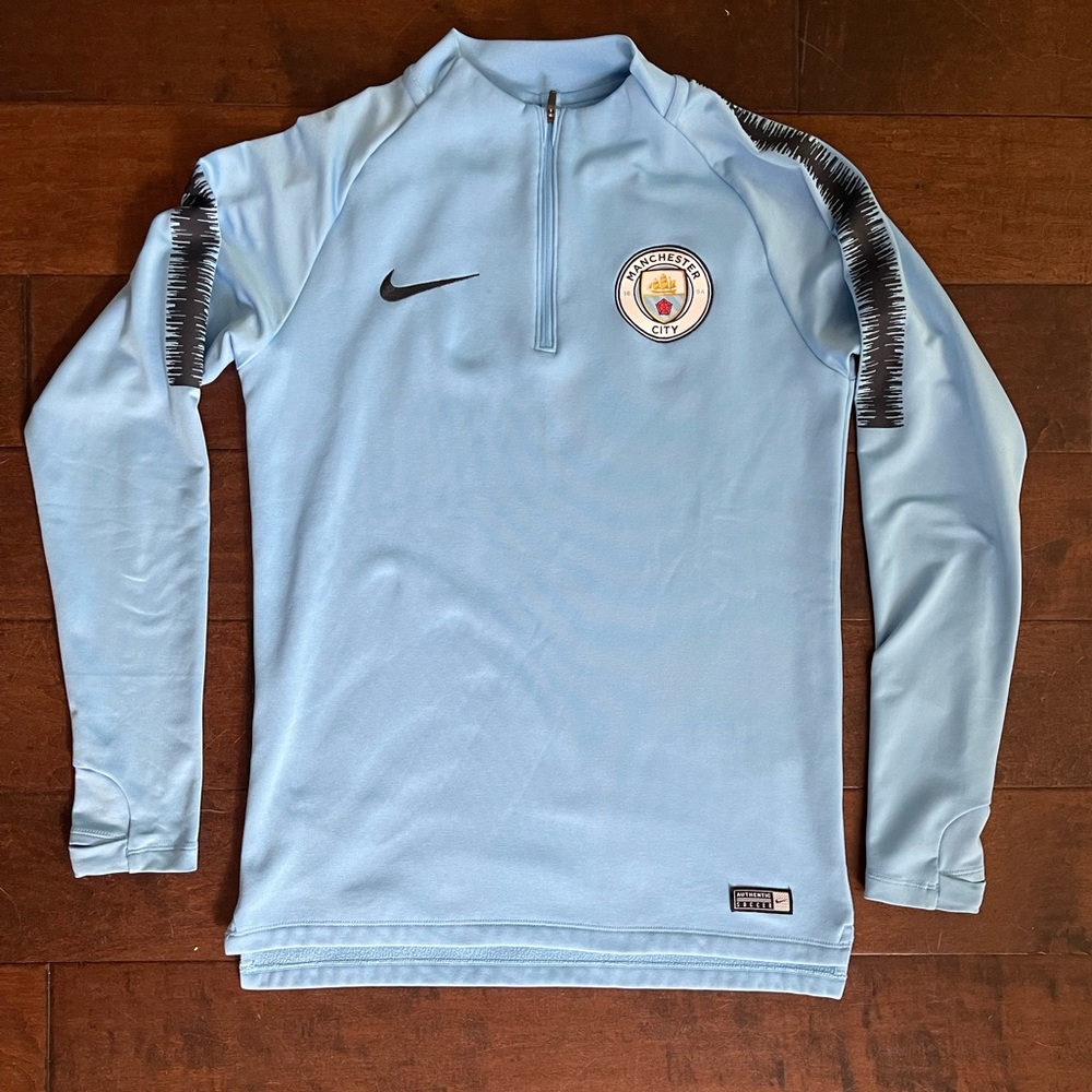 Men’s Small Manchester City F.C. Quarter Zip Fleece Pullover